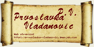 Prvoslavka Vladanović vizit kartica